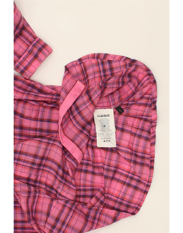 NAPAPIJRI Womens Shirt UK 10 Small Pink Check Cotton | Vintage Napapijri | Thrift | Second-Hand Napapijri | Used Clothing | Messina Hembry 