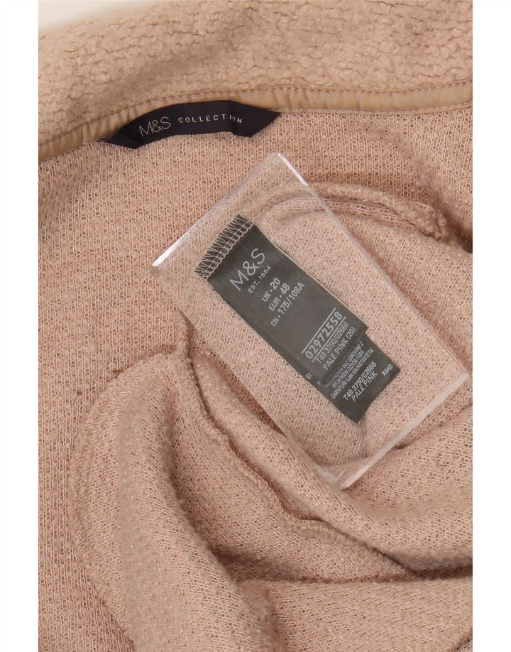 Marks & Spencer Dame Longline Cardigan Sweater UK 20 2XL Pink Polyester