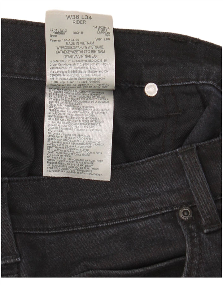 Lee Herre Rider Straight Jeans W36 L34 Sort Bomuld