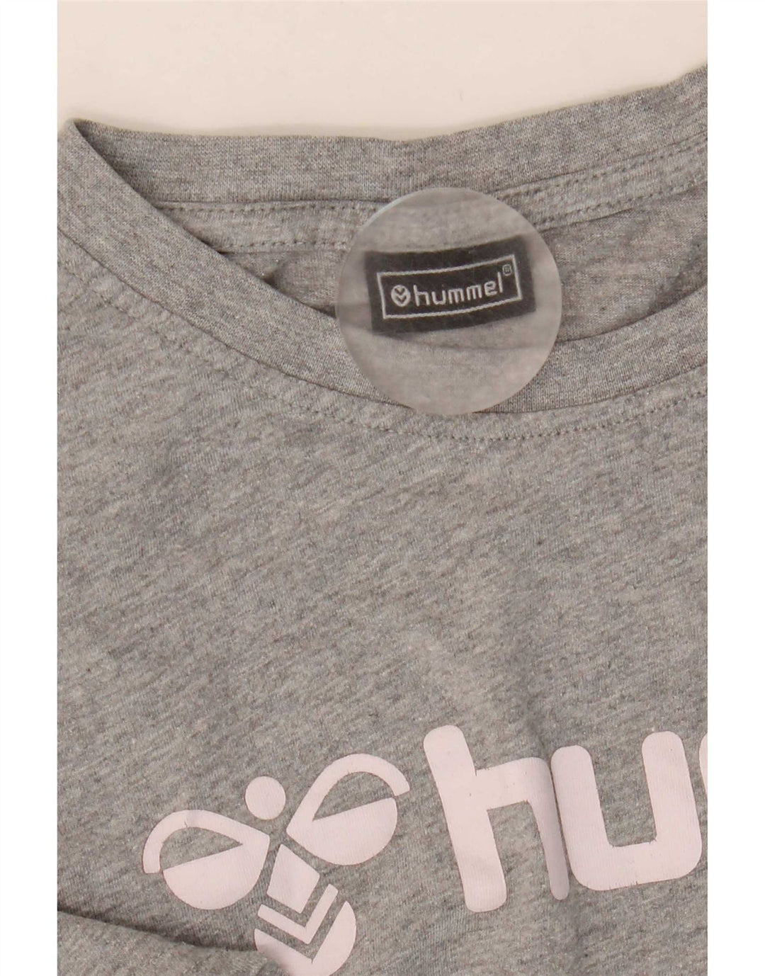 Hummel Herre grafisk T-shirt Top Medium Grey Flecked Bomuld