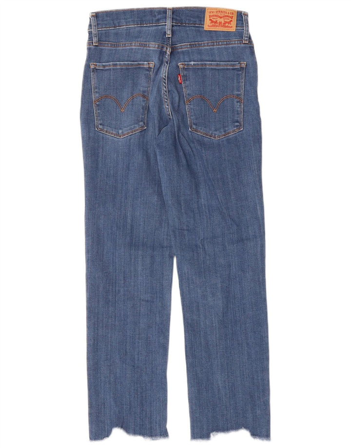 LEVI'S Dame 724 Højtaljede Straight Cropped Jeans W26 L25 Blå Bomuld