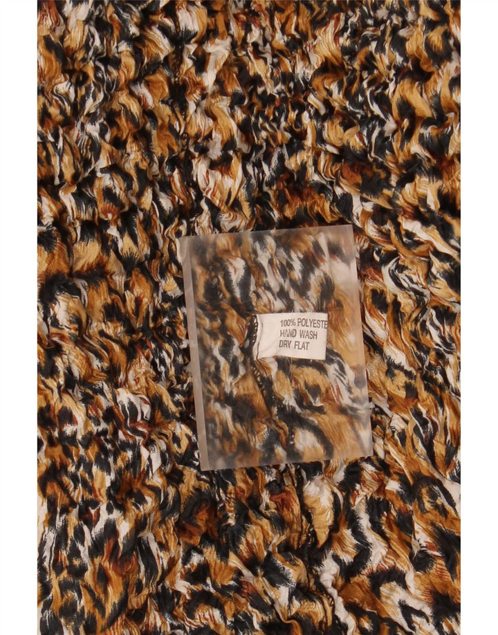 Vintage Dame Bluse Top UK 14 Medium Multicolored Animal Print Polyester