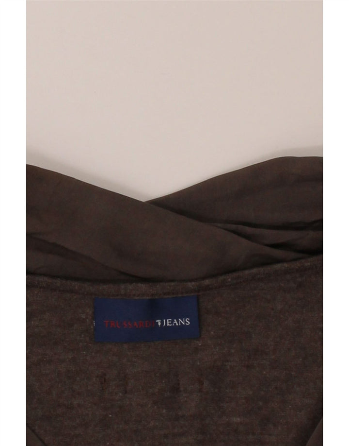 TRUSSARDI JEANS Womens Top Long Sleeve UK 14 Medium Grey Vintage Trussardi Jeans and Second-Hand Trussardi Jeans from Messina Hembry 