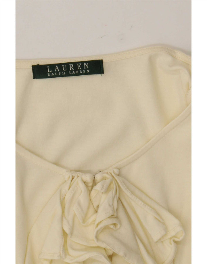 Ralph Lauren Dame Flæse Top Langærmet UK 12 Medium Gul