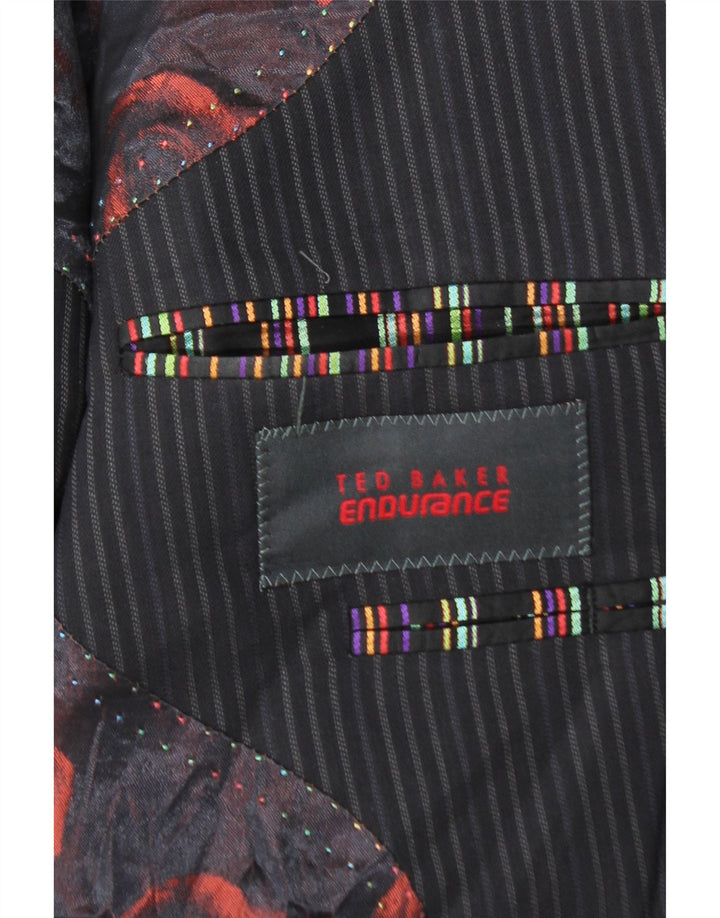 Ted Baker Herre 2 Button Blazer Jacket UK 40 Large Navy Blue Pinstripe