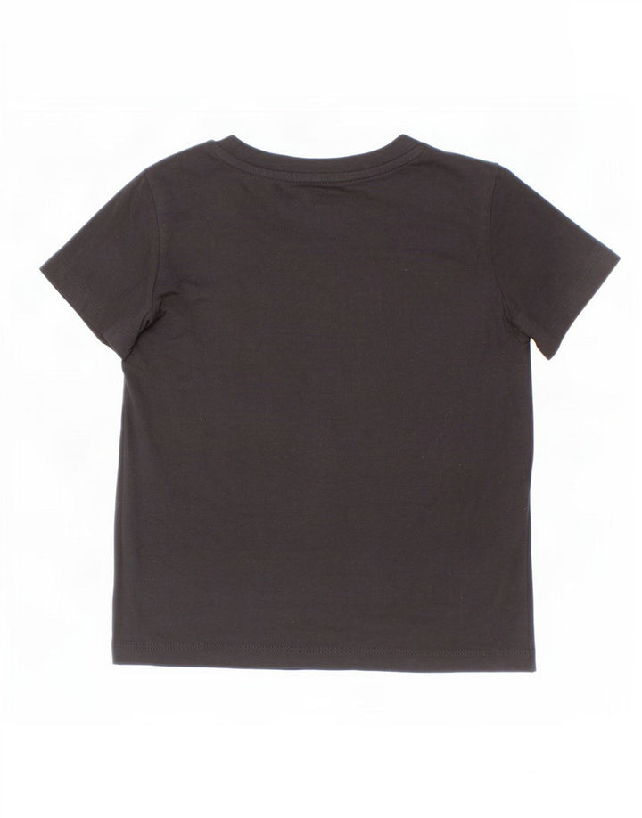 Kappa Boys Grafisk T-Shirt Top 5-6 år Sort Bomuld