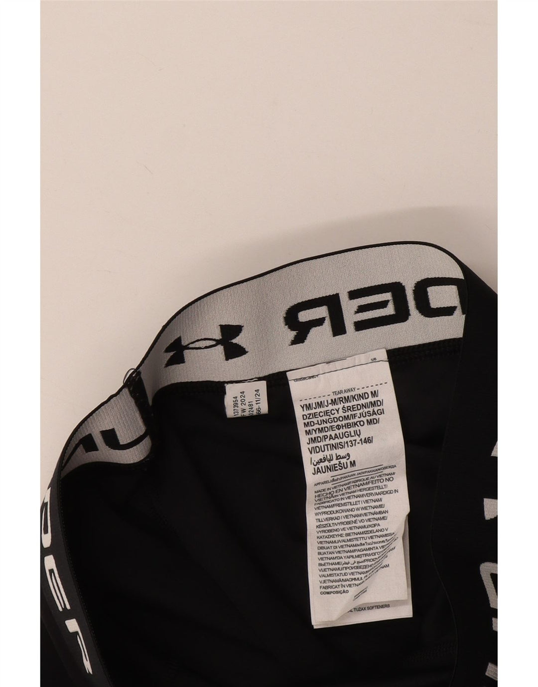 UNDER ARMOUR Piger Grafiske Leggings 9-10 År Medium Sort Polyester