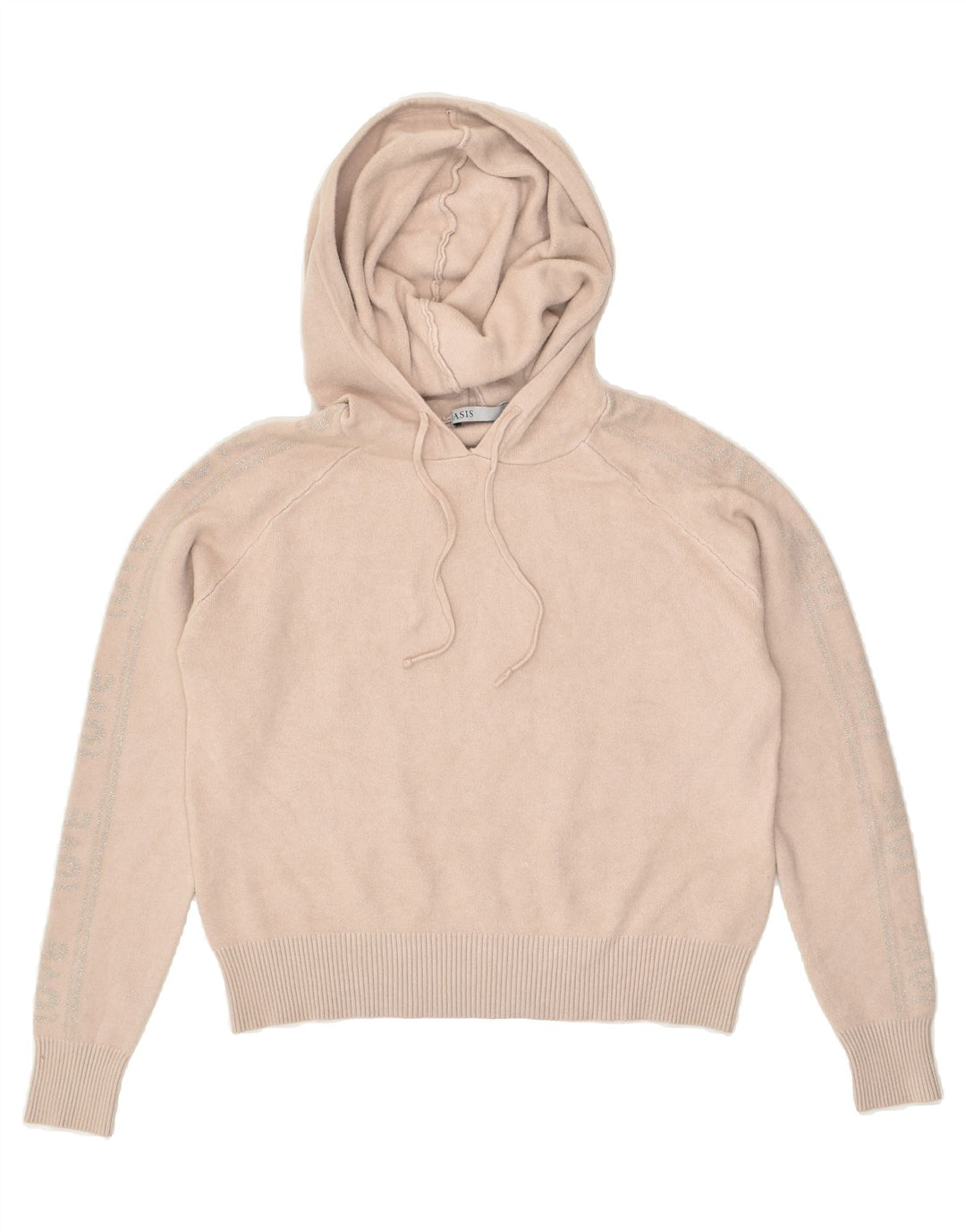 OASIS Womens Hoodie Jumper UK 14 Medium Beige Viscose | Vintage Oasis | Thrift | Second-Hand Oasis | Used Clothing | Messina Hembry 
