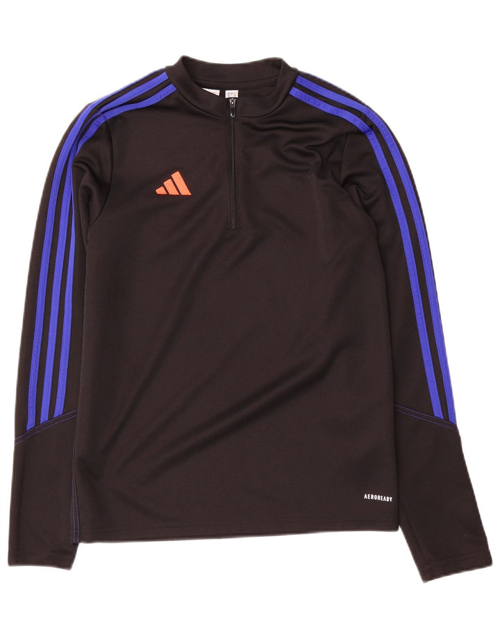 Adidas Boys Aeroready Zip Neck Pullover Træningsdragt Top 13-14 år Sort