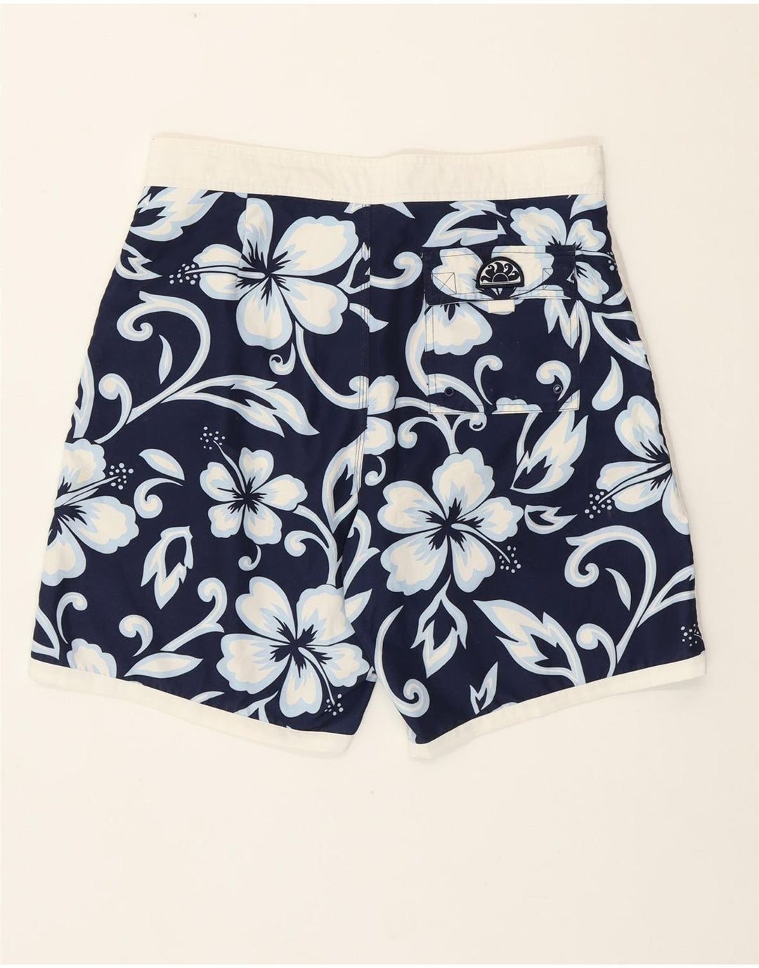 Sundek Herre badeshorts Medium Navy Blue Floral Polyester Hawaiian