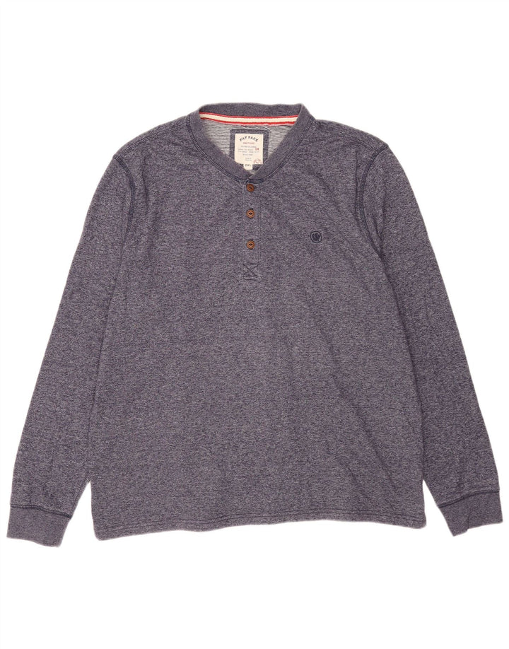 Fat Face Herre Top Langærmet 2XL Navy Blue Bomuld