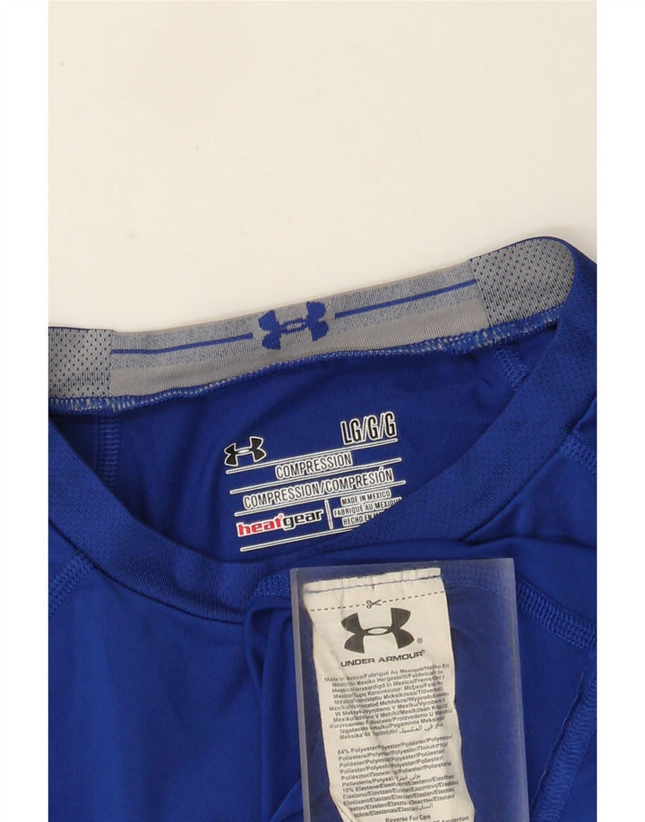 Under Armour Herre Heat Gear Grafisk Top Langærmet Stor Blå Polyester