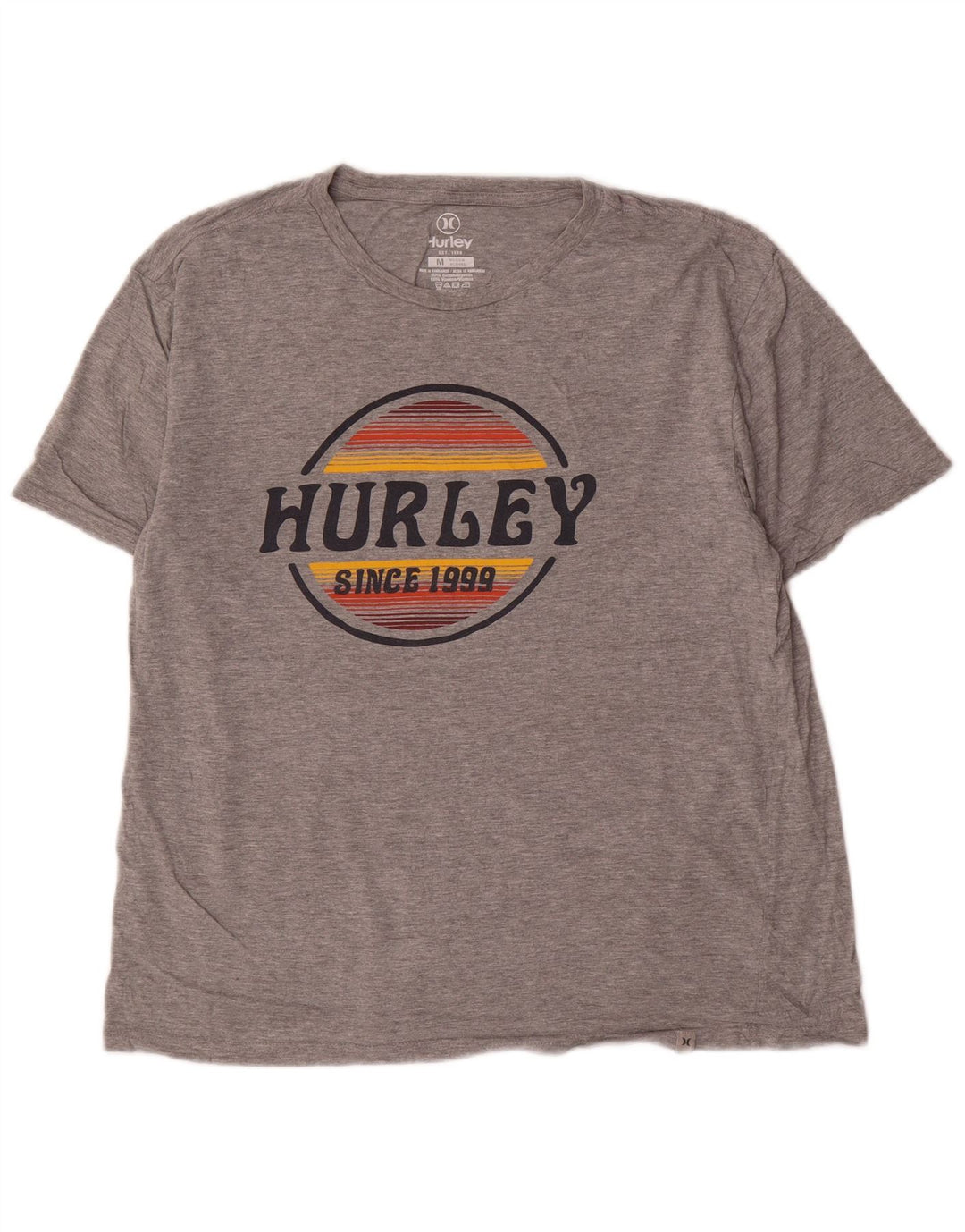 Hurley Herre grafisk T-shirt top mellemgrå bomuld