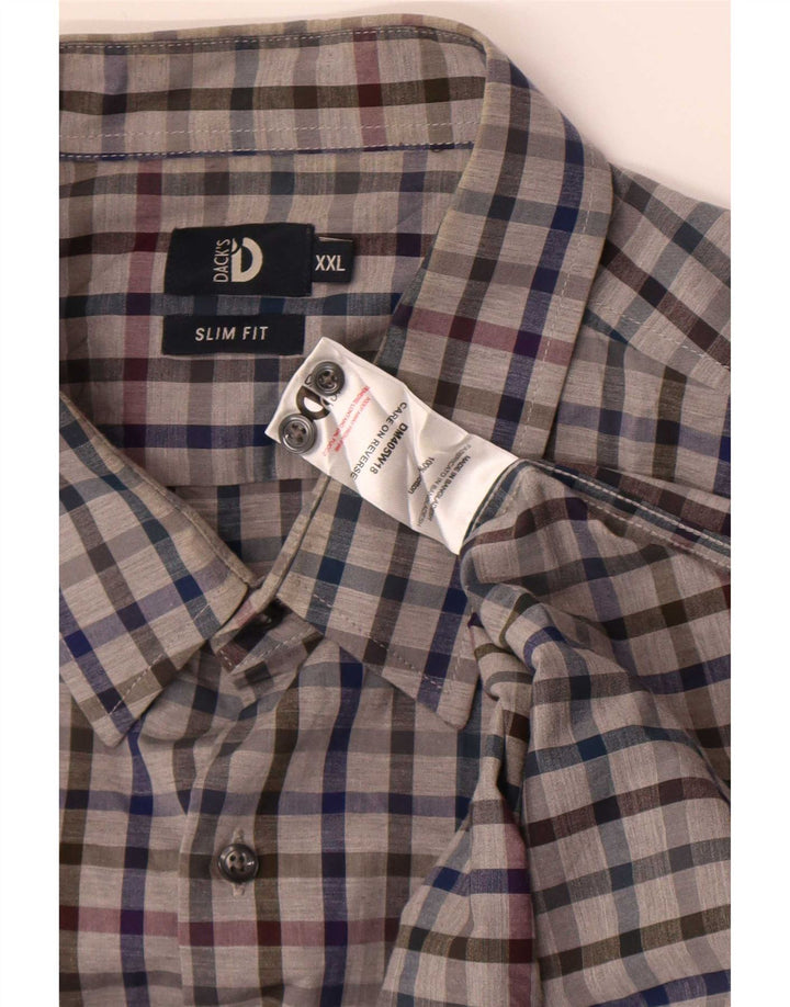 Dacks herre Slim Fit skjorte 2XL grå ternet bomuld