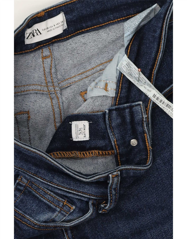 Zara Dame Slim Jeans Medium W28 L27 Blå Bomuld
