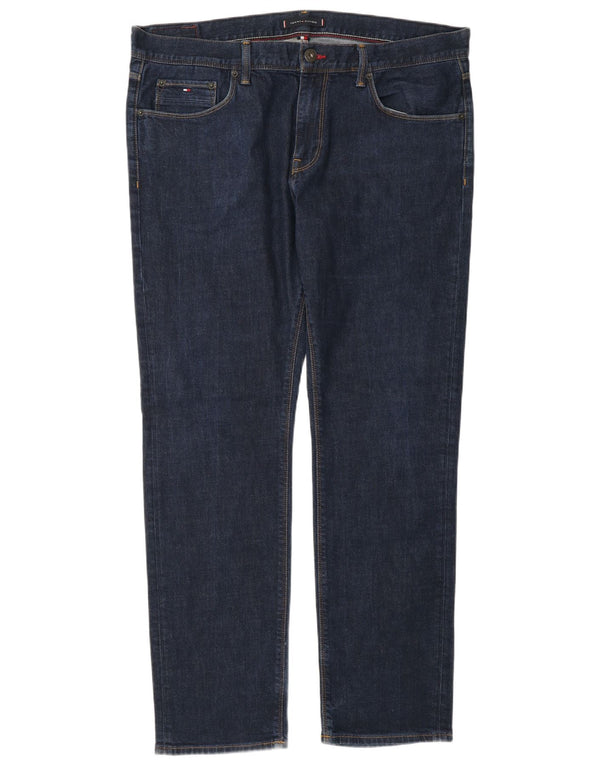 Tommy Hilfiger Herre Denton Stretch Straight Jeans W38 L32 Marineblå Bomuld