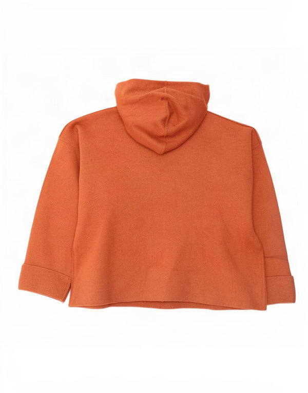 Zara Dame Oversized Hoodie Jumper UK 10 Small Brown Viscose