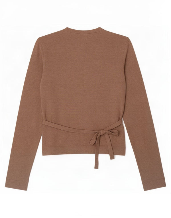 Gap Womens Crop Wrap Cardigan Top UK 8 Small Beige Bomuld
