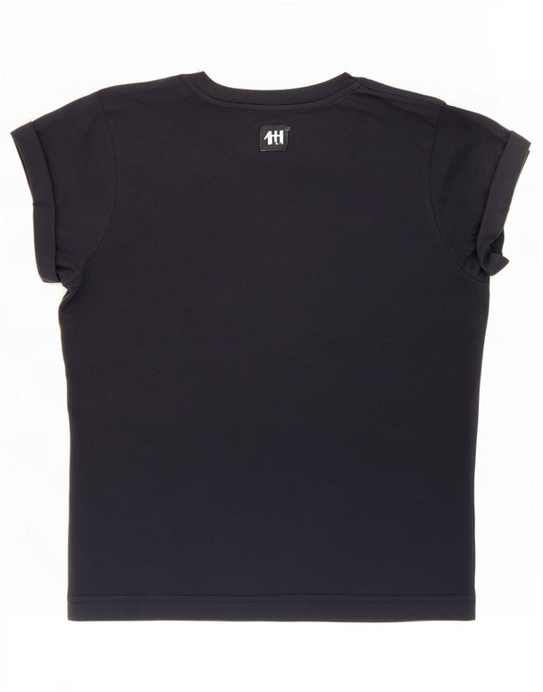 Jack Wills Dame Grafisk T-Shirt Top UK 6 XS Navy Blue Bomuld