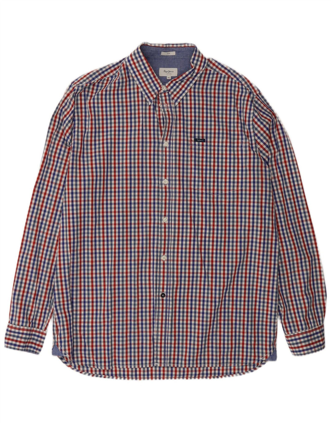 PEPE JEANS Slim skjorte herre 2XL flerfarvet Gingham Bomuld