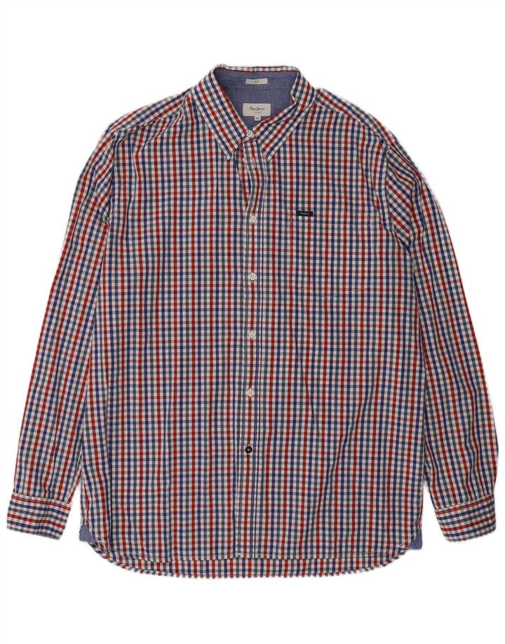 PEPE JEANS Slim skjorte herre 2XL flerfarvet Gingham Bomuld