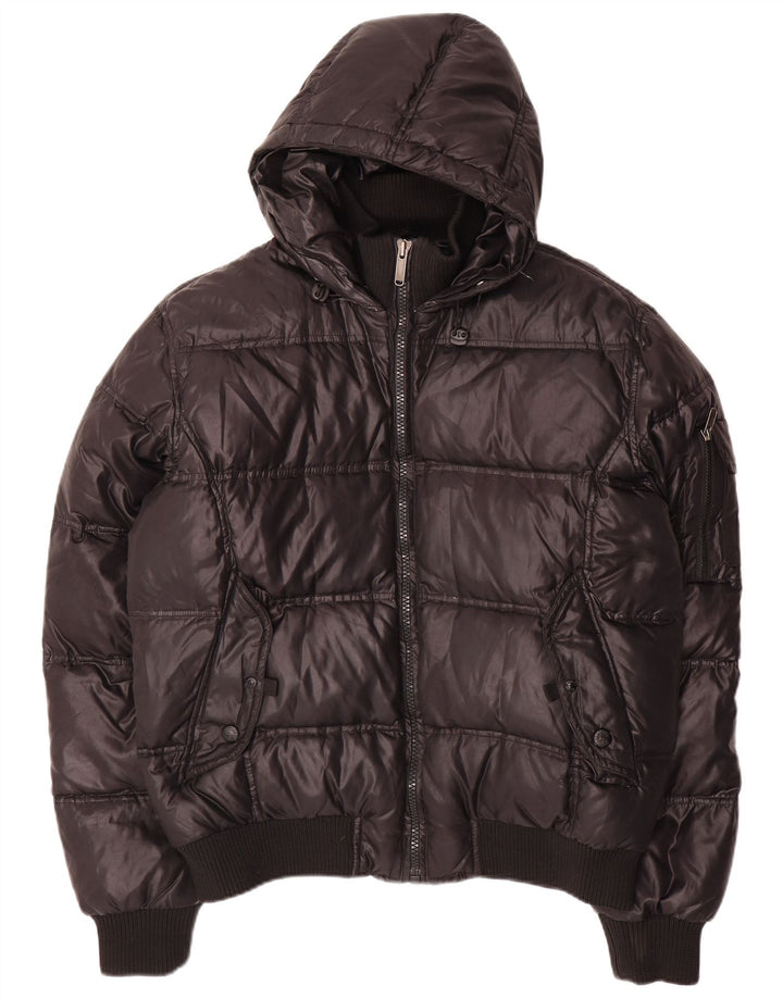 BOMBOOGIE Herre hættepolstret jakke UK 44 2XL Sort Polyester