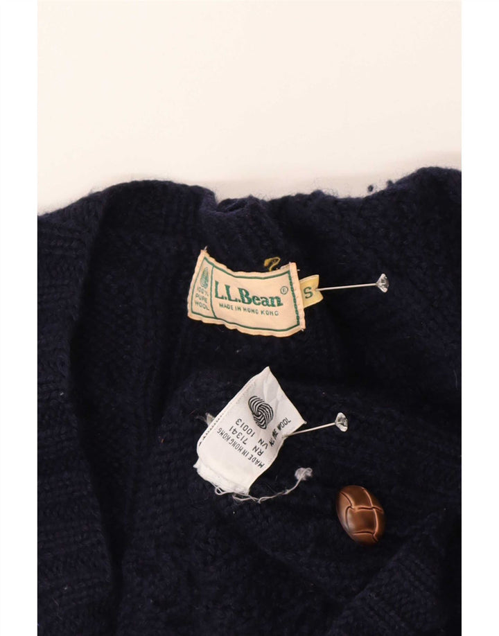 L.L.Bean Dame oversized cardigan sweater UK 10 Small Navy Blue Uld