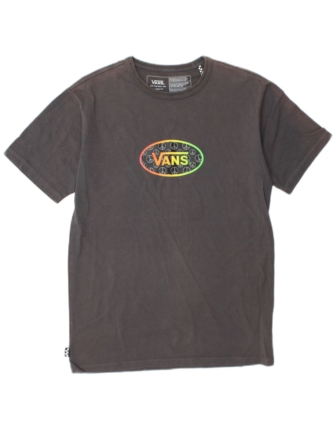 VANS Herre Classic Fit Grafisk T-Shirt Top Lille Grå Bomuld