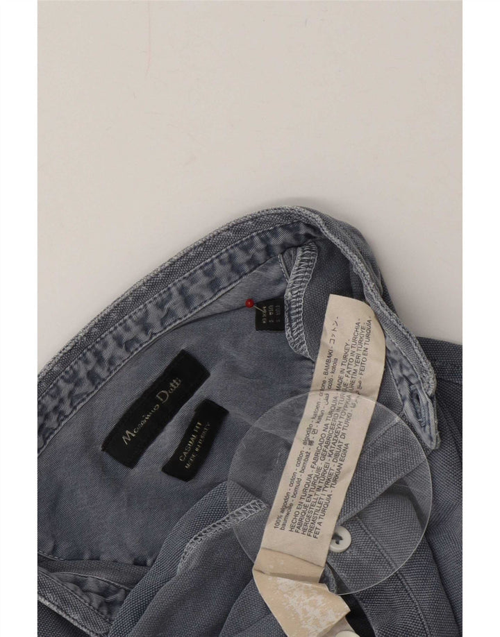 Massimo Dutti Poloshirt til mænd Small Navy Blue Cotton