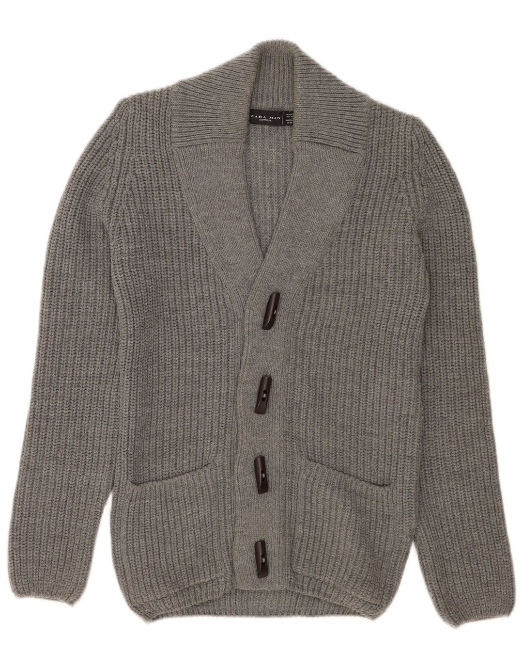 Zara herre cardigan sweater mellemgrå