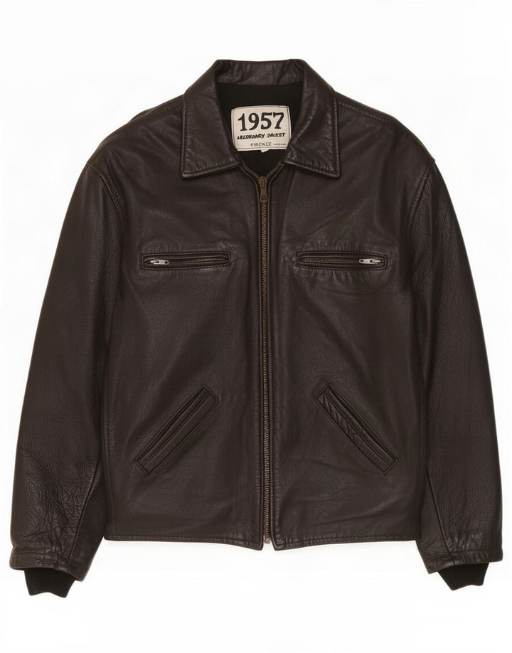 Legendary Jacket 1957 Herre Læderjakke UK 40 Large Black