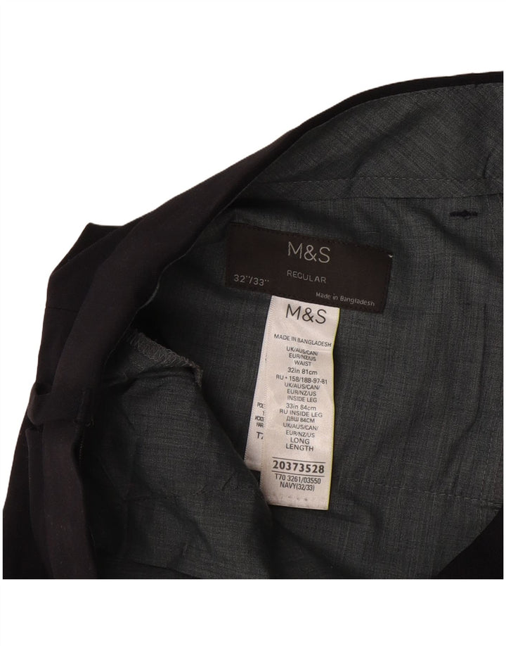 Marks & Spencer Herre Regular Straight Chino Bukser W32 L33 Navy Blue