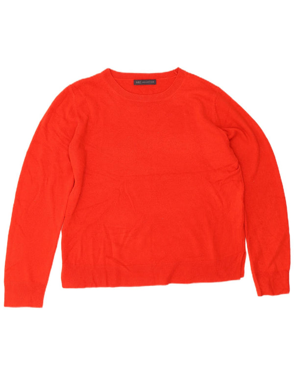 Marks & Spencer Dame Oversized Boat Neck Jumper Sweater UK 16 Large Red