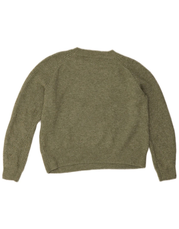 Marks & Spencer Dame Boat Neck Jumper Sweater UK 10 Small Khaki
