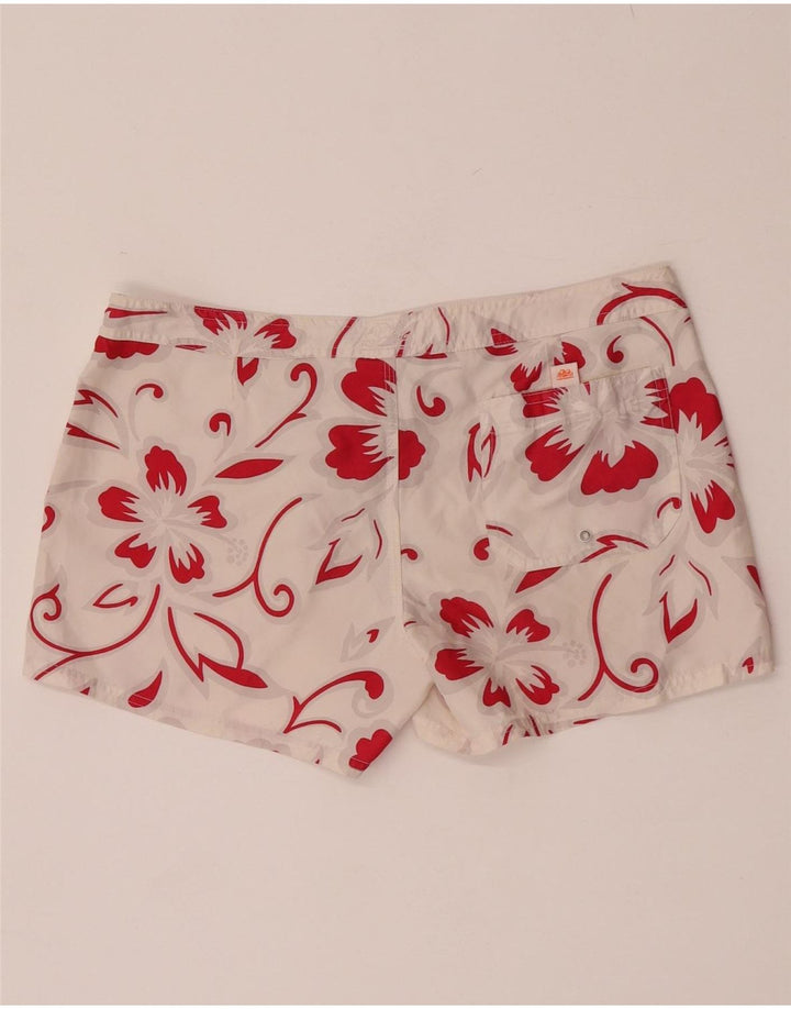 Sundek Womens Badeshorts US 8 Medium White Floral Polyester