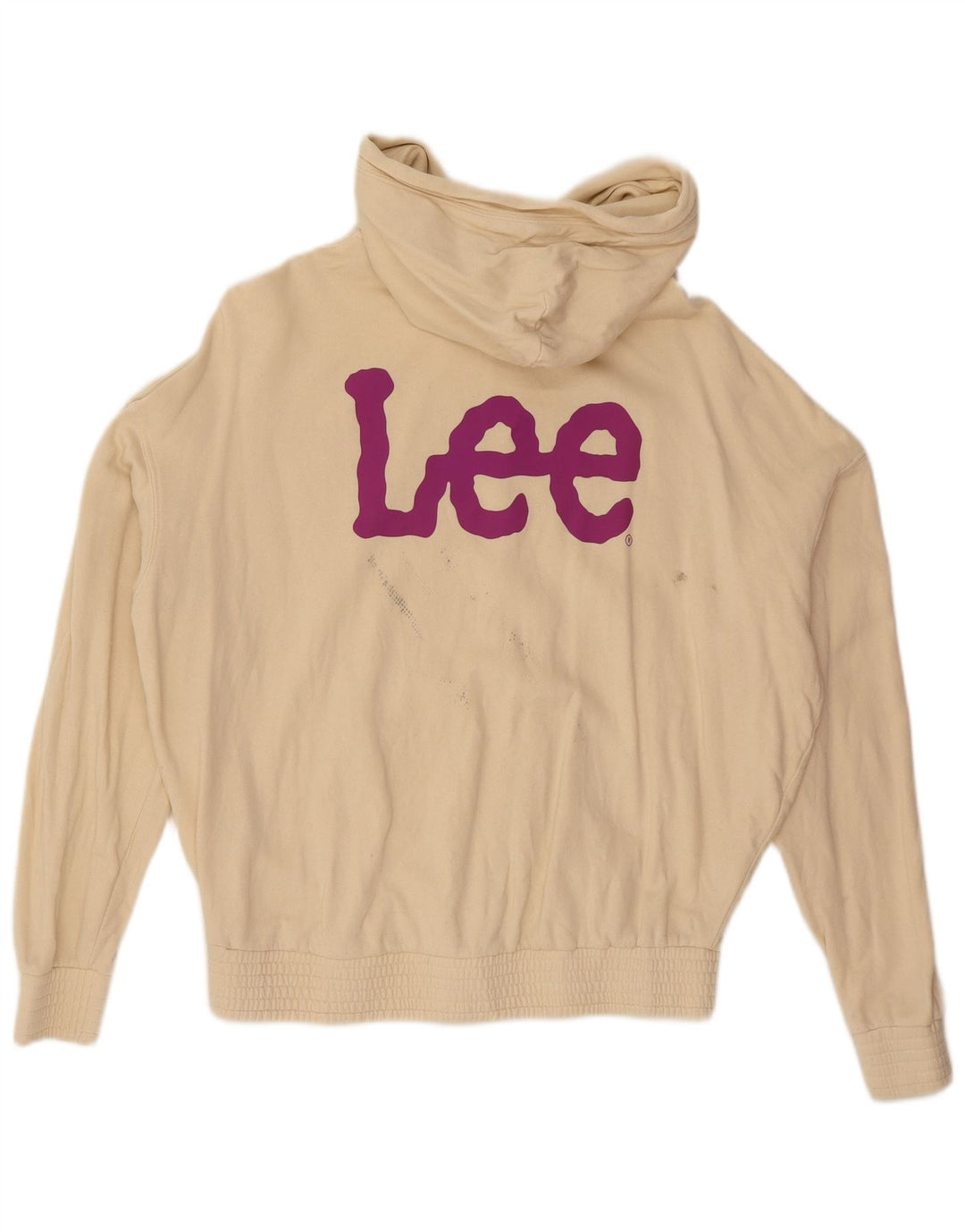 LEE Girls By H&M Oversized grafisk hættetrøjetrøje 13-14 år Beige bomuld