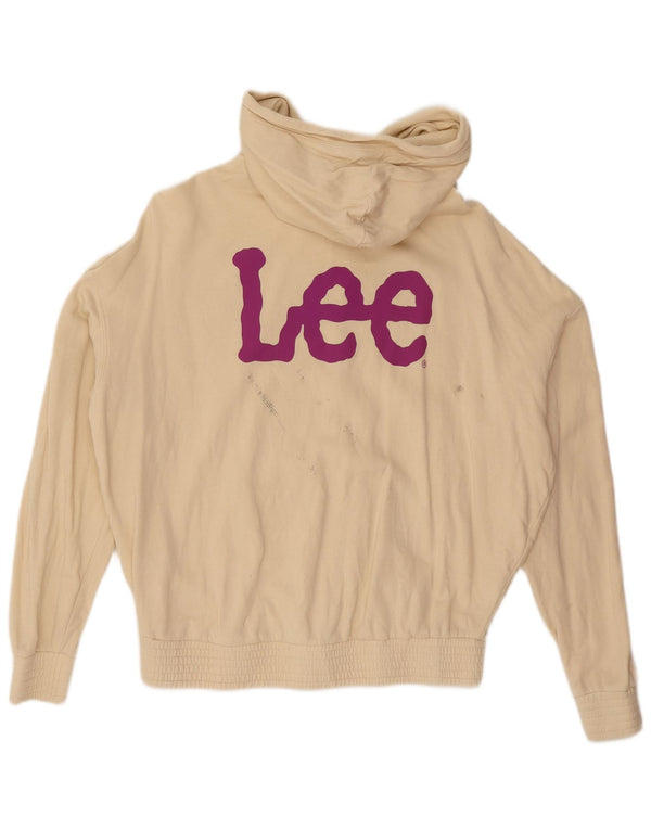LEE Girls By H&M Oversized grafisk hættetrøjetrøje 13-14 år Beige bomuld