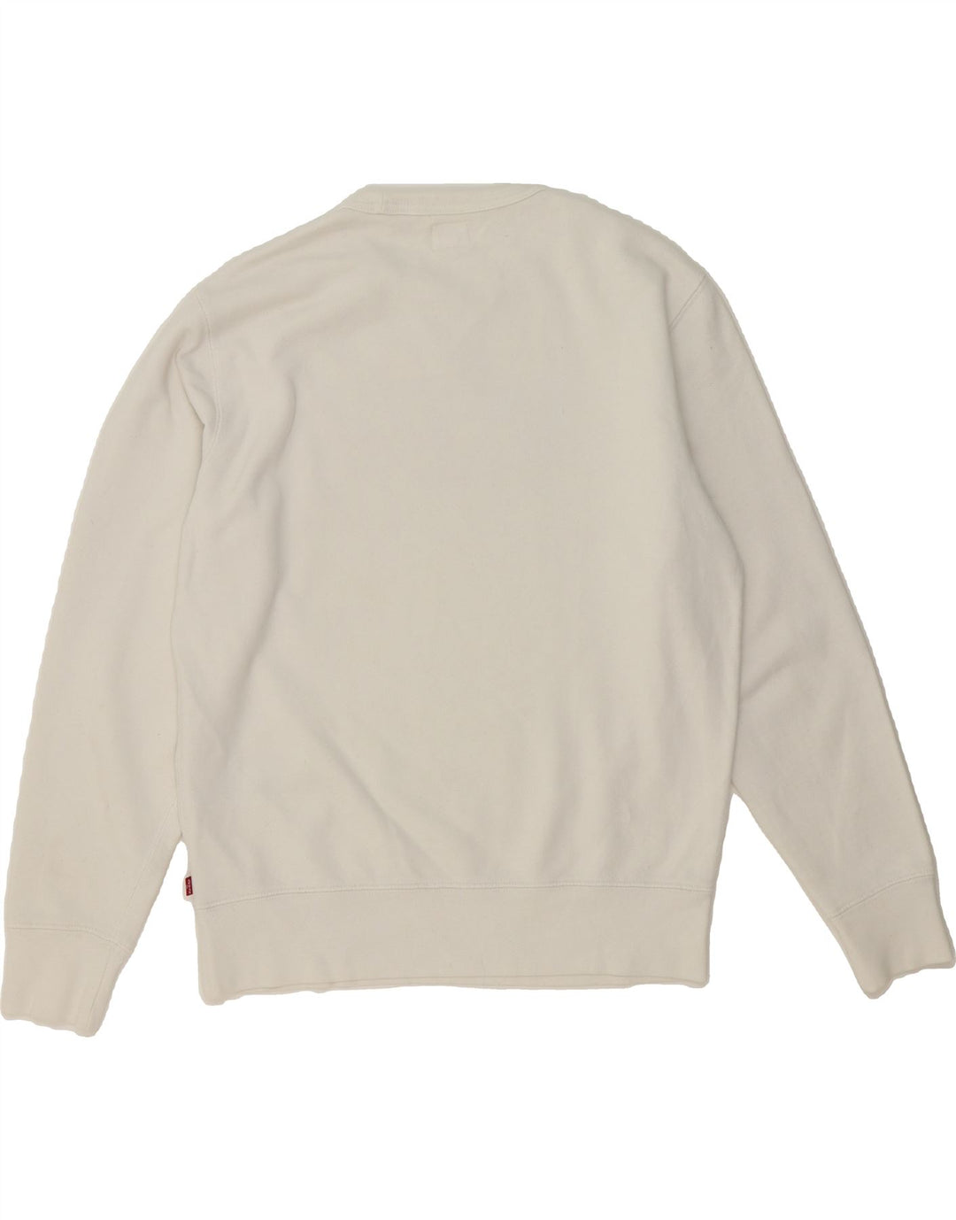 LEVI'S Mens Graphic Sweatshirt Jumper Small White Cotton Vintage Levi's and Second-Hand Levi's from Messina Hembry 
