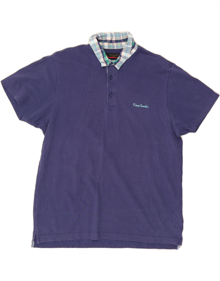 PIERRE CARDIN Mens Polo Shirt Large Navy Blue Cotton Vintage Pierre Cardin and Second-Hand Pierre Cardin from Messina Hembry 