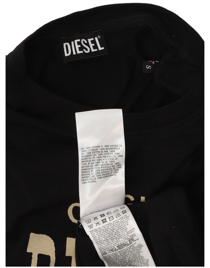 DIESEL Mens Graphic T-Shirt Top Small Black Cotton