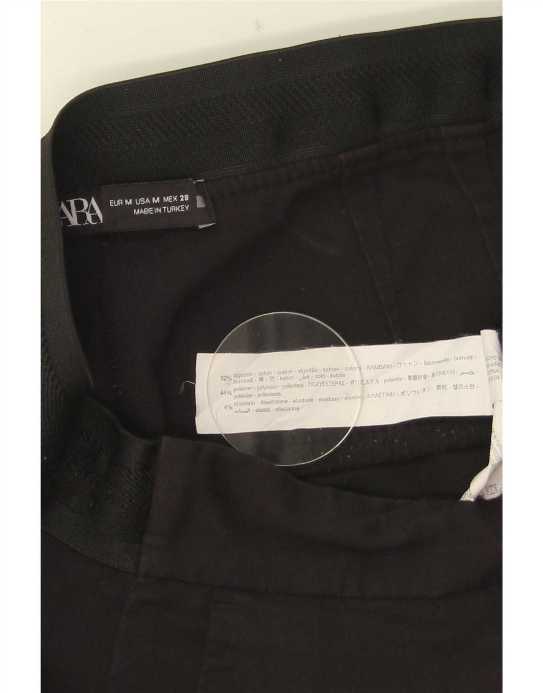 Zara Dame Slim Chino Bukser Medium W28 L26 Sort Bomuld