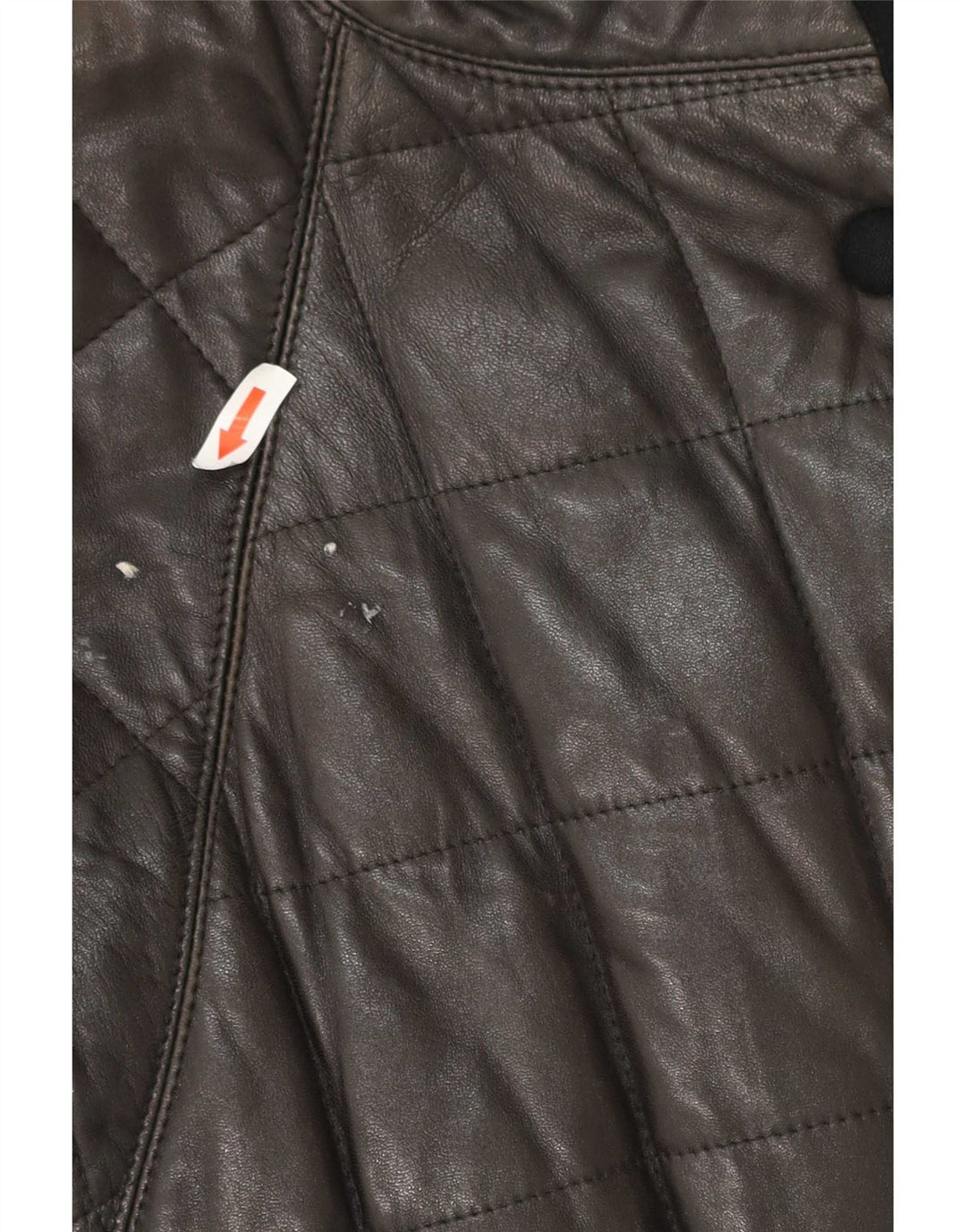 Vintage polstret læderfrakke til kvinder UK 12 Medium Black