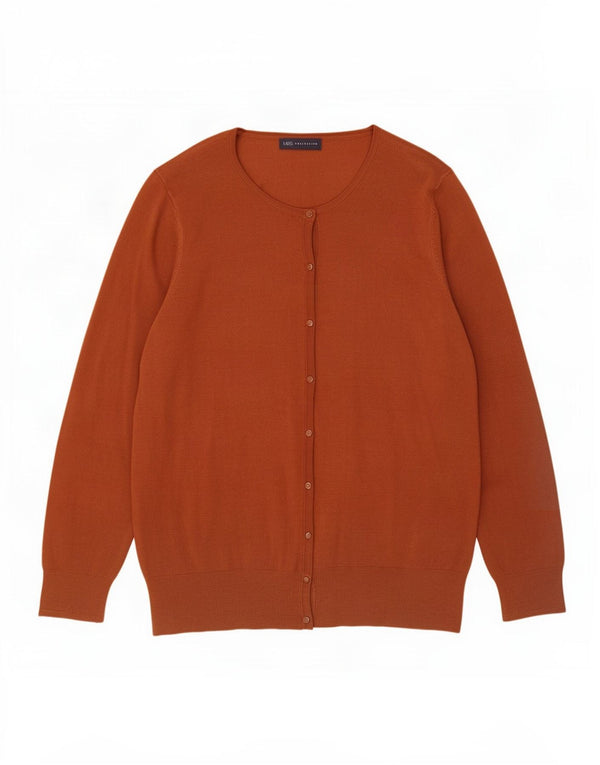 Marks & Spencer dame cardigan sweater UK 24 4XL Brun viskose
