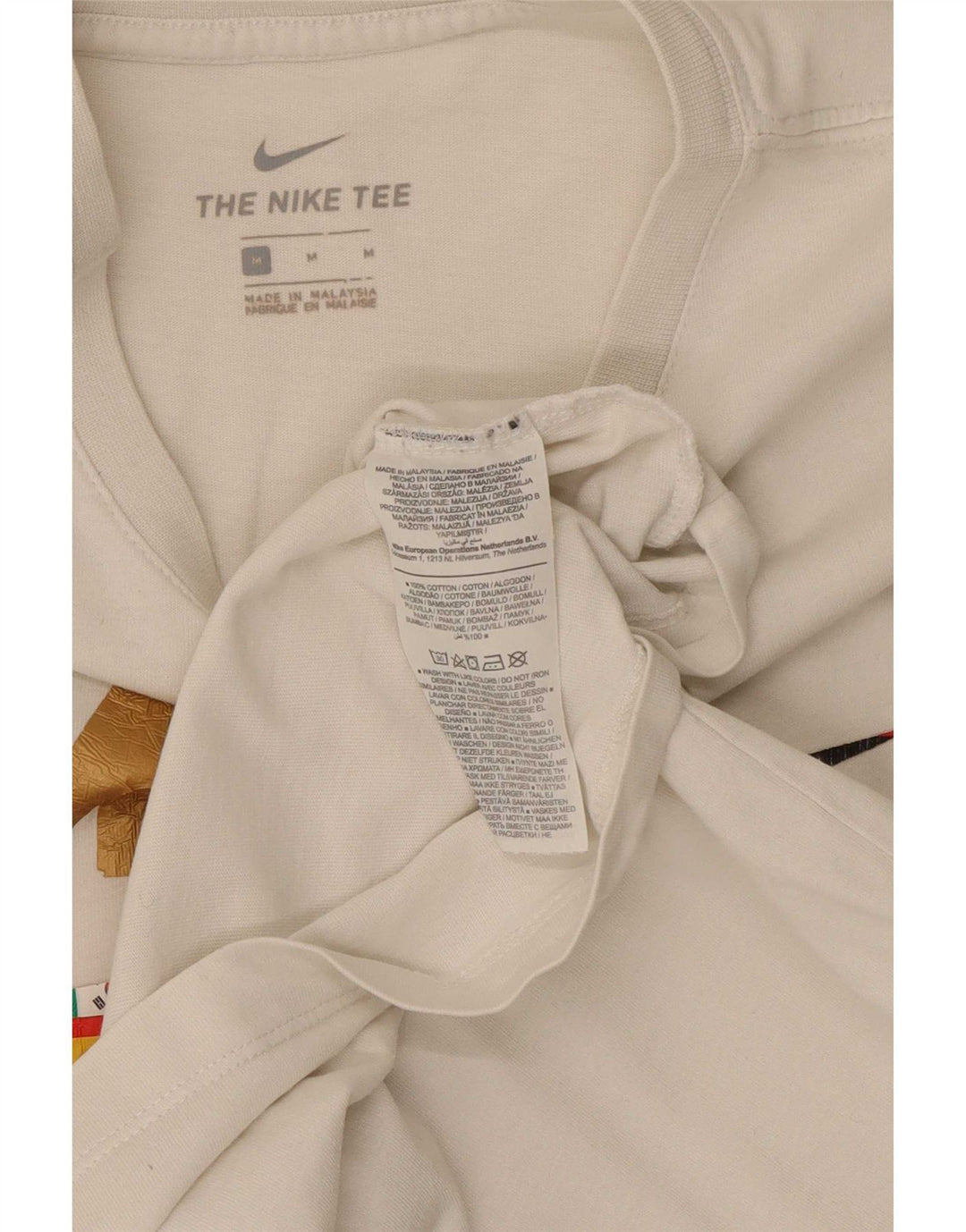 Nike grafisk t-shirt til mænd, medium hvid bomuld