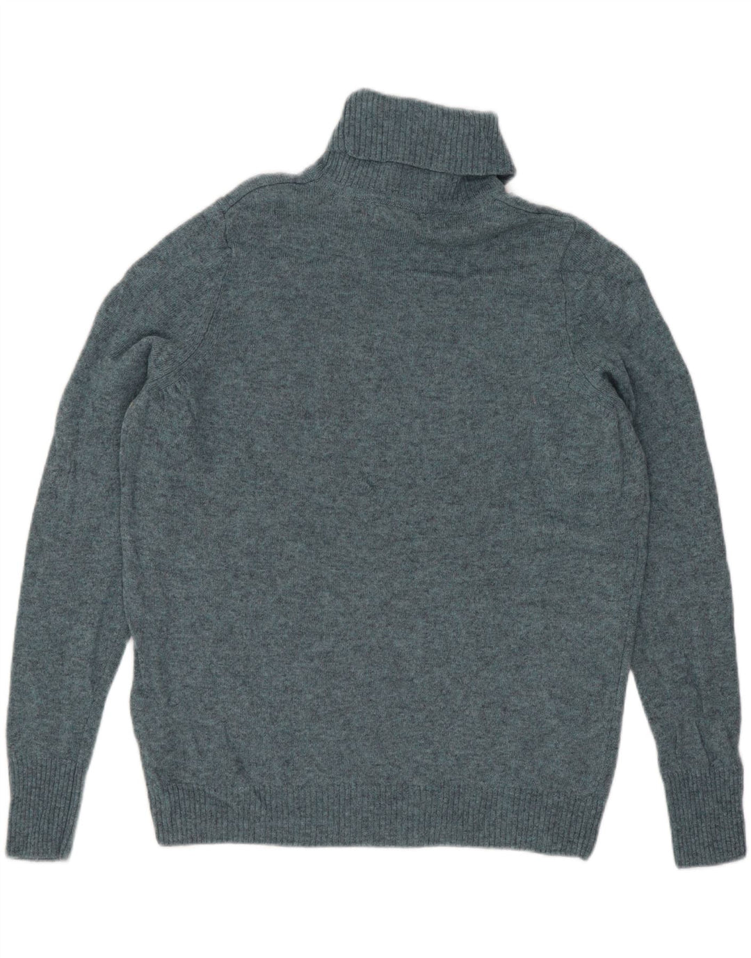 Marks & Spencer Dame Rullehals Sweater UK 14 Medium Blue Wool