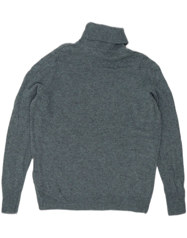 Marks & Spencer Dame Rullehals Sweater UK 14 Medium Blue Wool