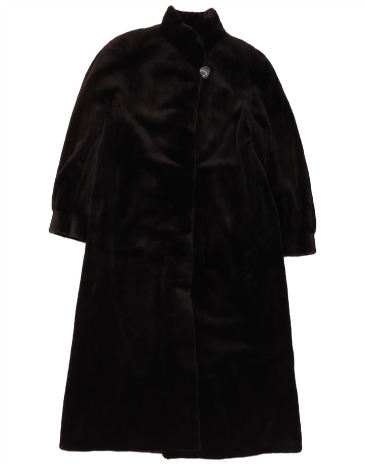 Vintage Dame Velvet Overcoat UK 12 Medium Black