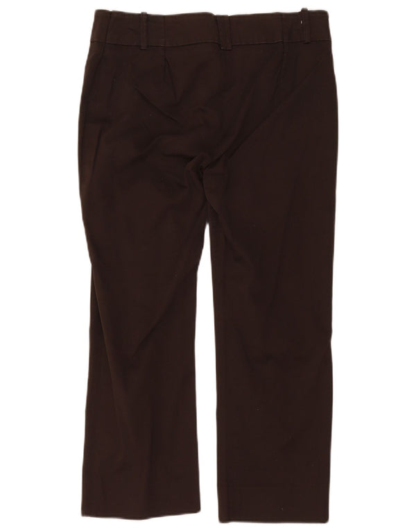Zara Dame Straight Cropped Trousers EU 44 XL W34 L23 Brun