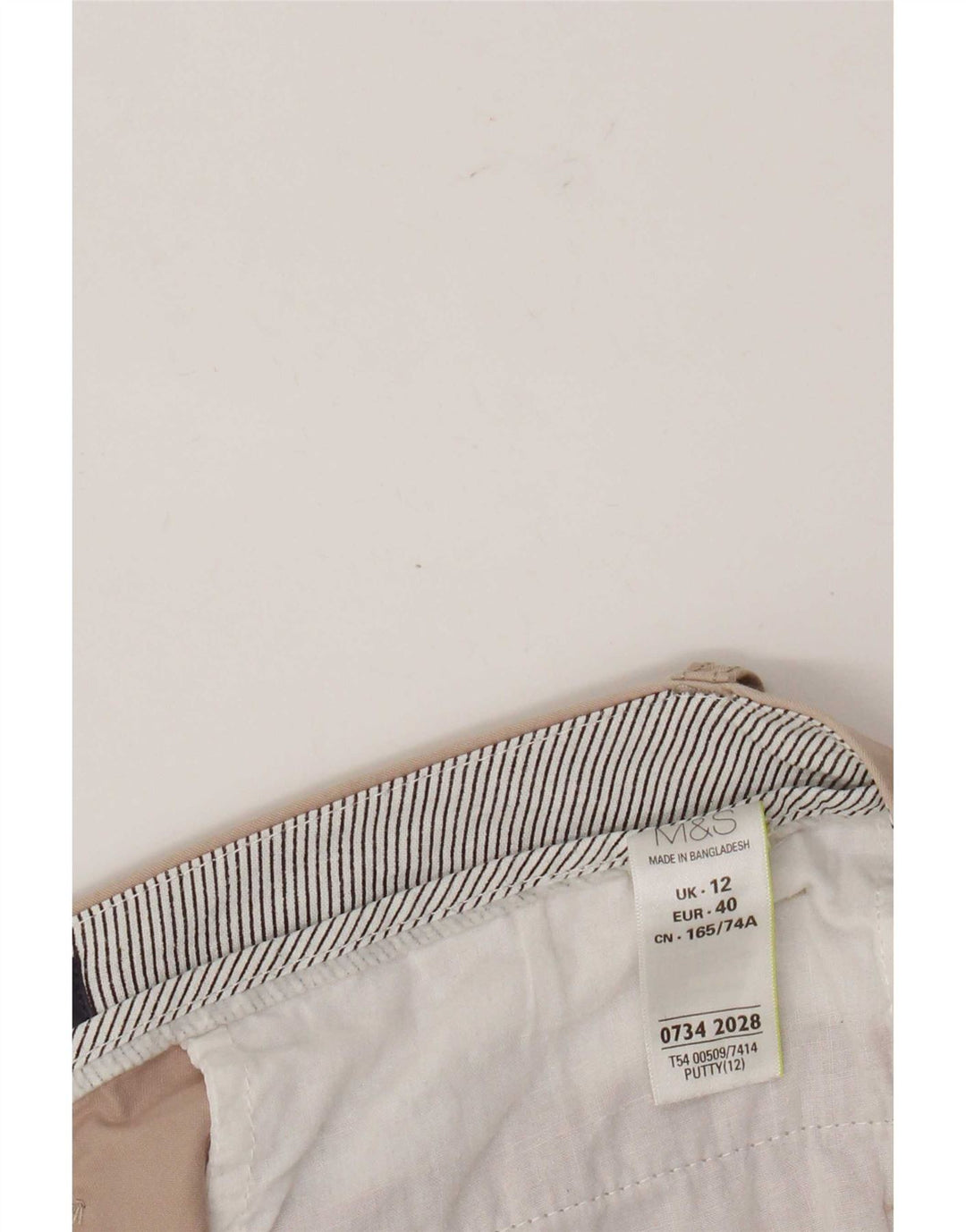 Marks & Spencer Chino Shorts til kvinder UK 12 Medium W32 Beige Bomuld