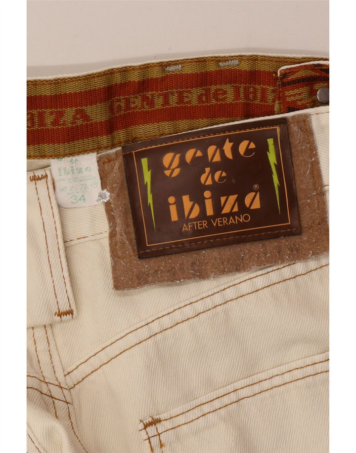 Ibiza Herre Cargo Loose Jeans W34 L30 Hvid Bomuld